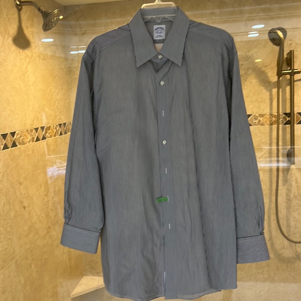 Brooks Brothers, striped gray dress shirt size 16 1/2–33 excellent condition